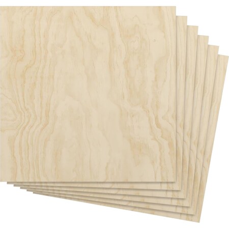 15 3/4W X 15 3/4H X 3/8T Wood Hobby Boards, Birch, 6PK